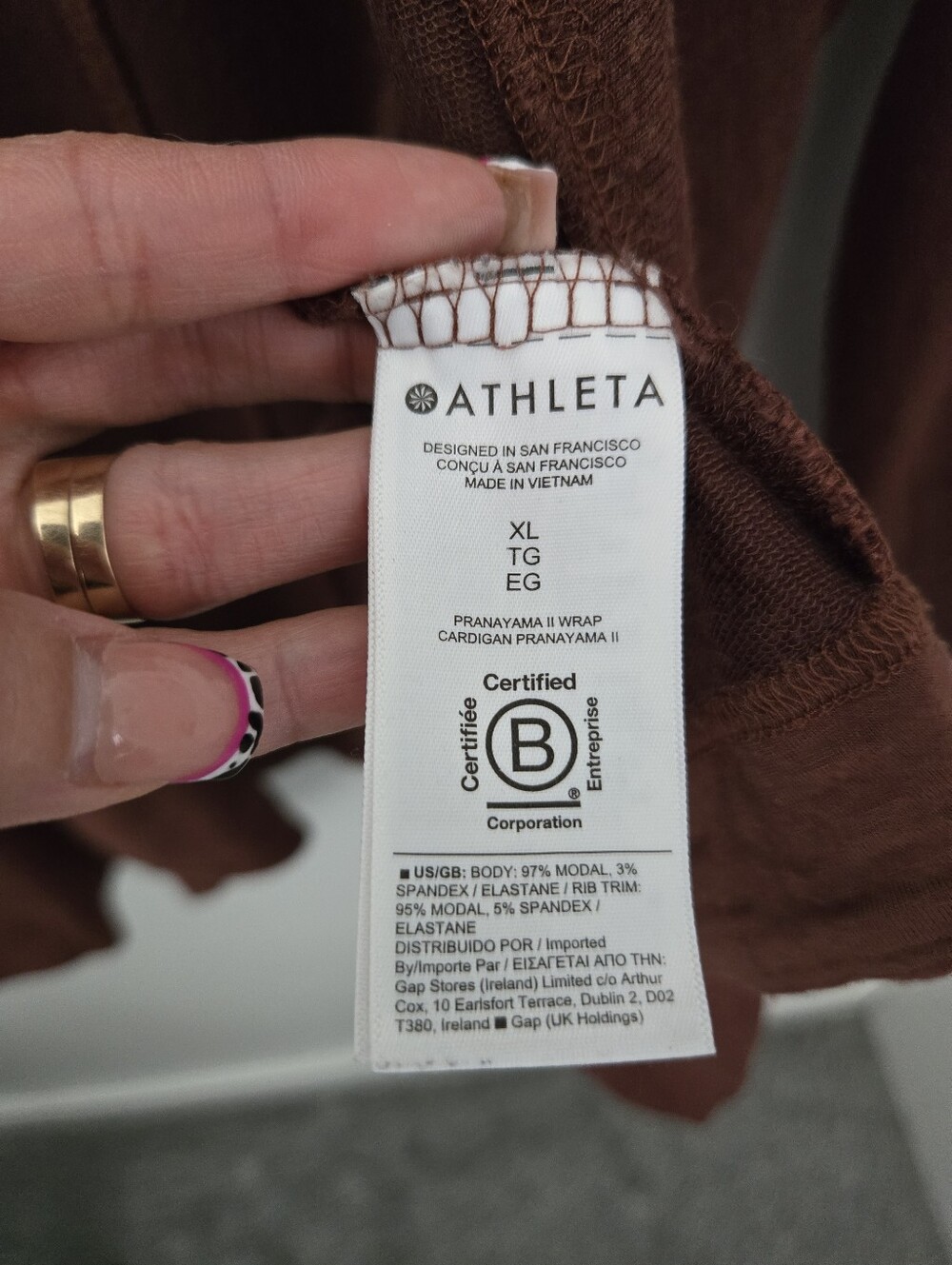 Athleta Open-Front Draped Cardigan in Rust Brown - Picture 9 of 10